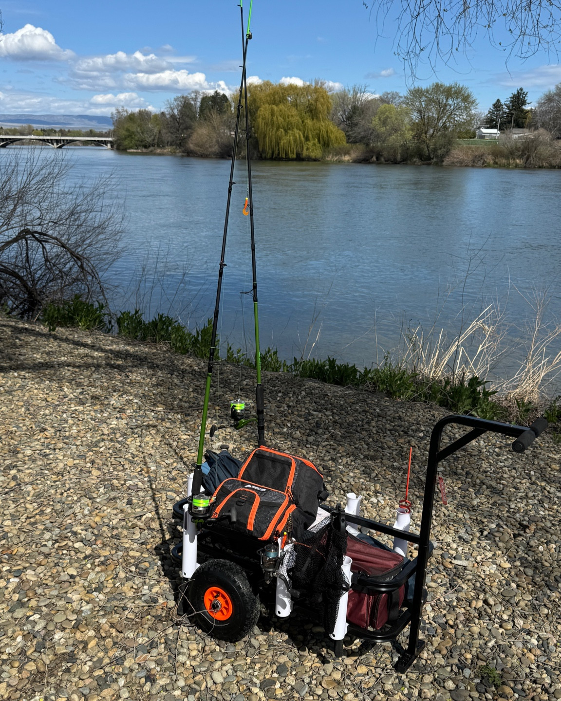 Beach fishing cart with 7 rod holders. Decided to try it out finally. Holds up to 200 lbs of gear. #fishing #fishingcart

#LTKSeasonal