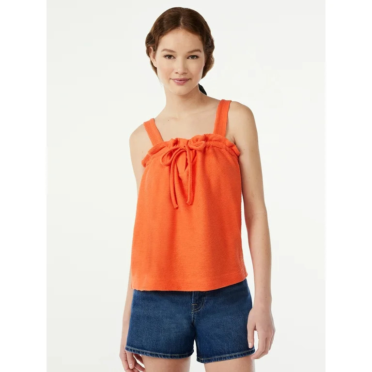 Free Assembly Women's Slit Front Tie Tank Top - Walmart.com | Walmart (US)
