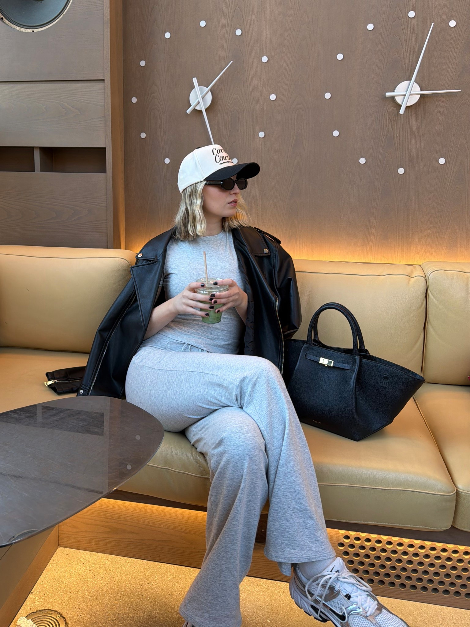 Loving layering! Threw on a leather jacket and hat with a matching set and it’s instantly elevated. 

Wearing a size small in the set!

#LTKPetite #LTKTall #LTKootd