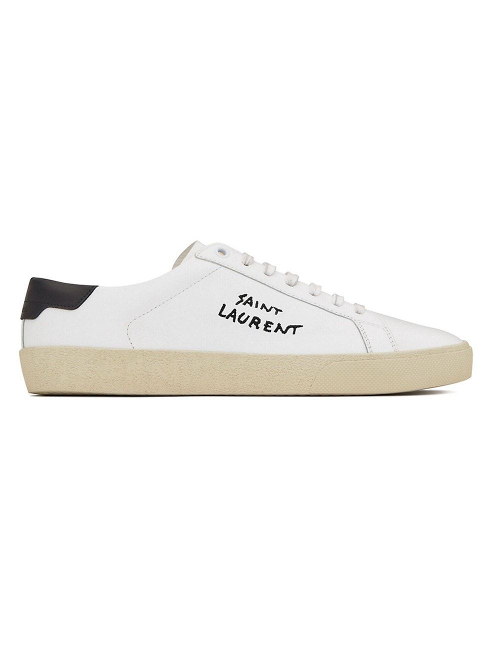 Saint Laurent Court Classic Sl/06 Embroidered Sneakers In Leather | Saks Fifth Avenue