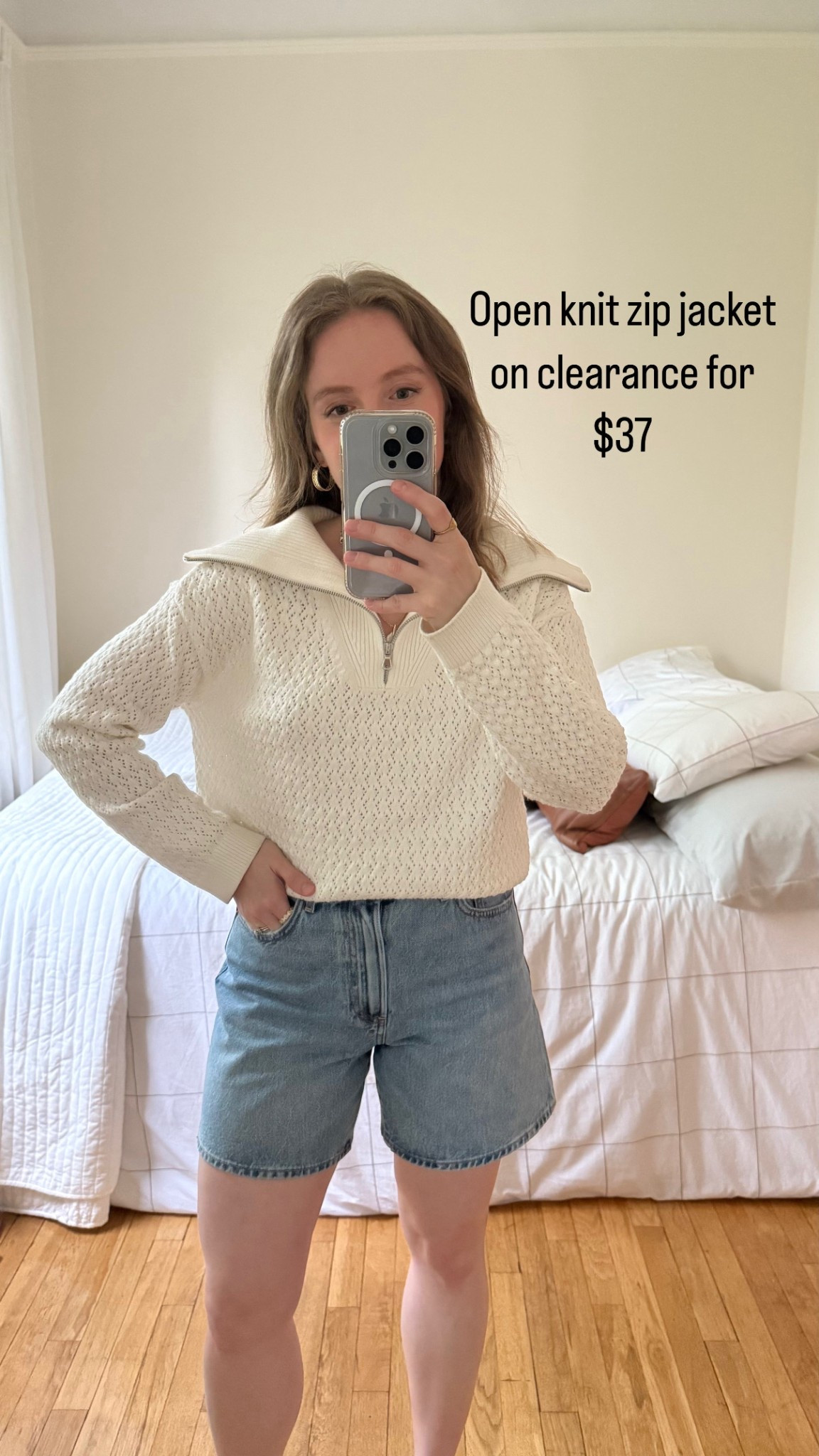 Quart zip on sale for $37. Size down if between. Love this length of jean shorts too! True to size

#LTKFindsUnder50 #LTKStyleTip #LTKSaleAlert