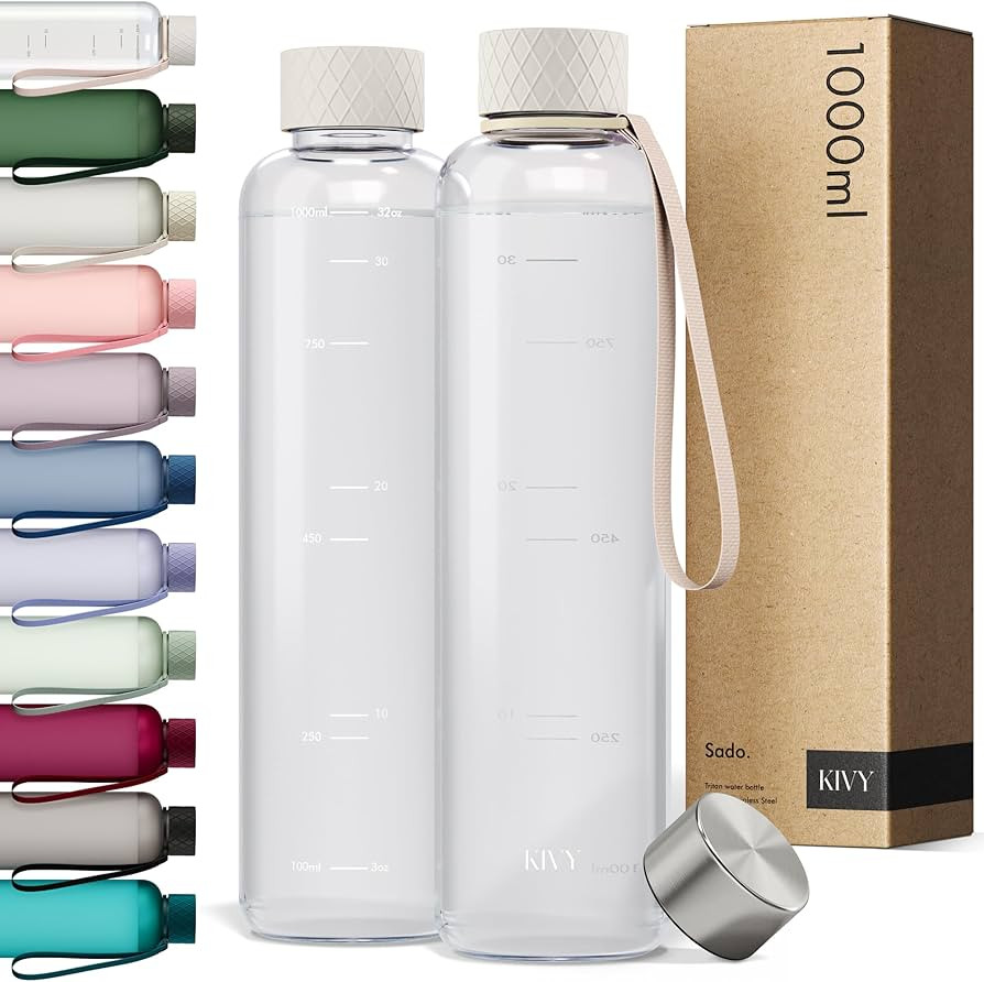 KIVY Tritan Water Bottle 1 L – Waterproof & Dishwasher Safe – For Sports, Gym, School and Off... | Amazon (ES)