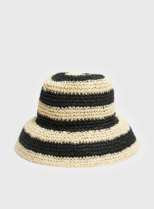 Buy Mono Stripe Crochet Cloche Straw Hat One Size | Hats | Tu | Tu Clothing