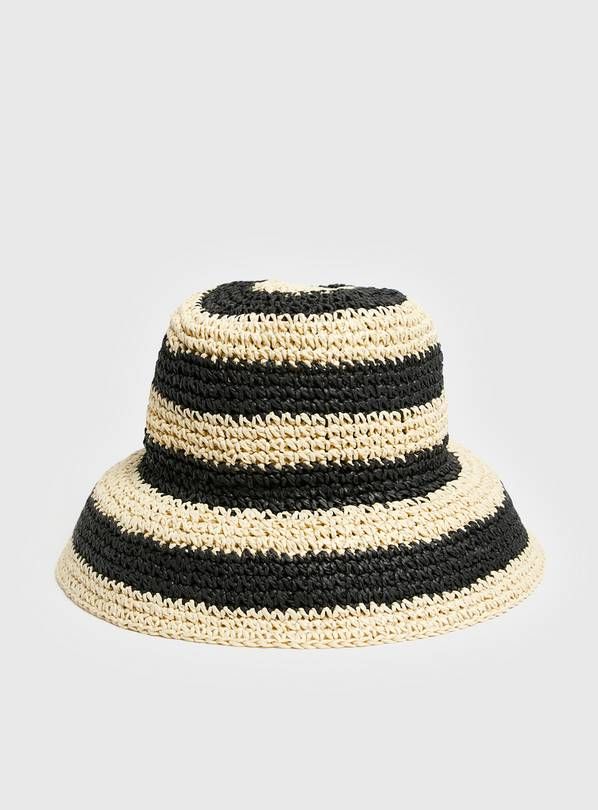 Buy Mono Stripe Crochet Cloche Straw Hat One Size | Hats | Tu | Tu Clothing
