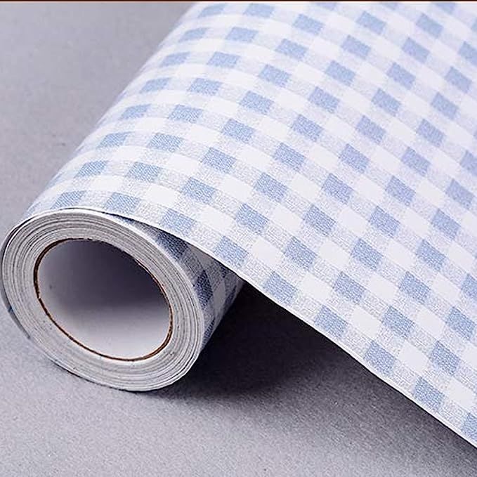 Yifely Blue & White Checkered Pattern Furniture Protective Paper Self-Adhesive Shelf Liner Dresse... | Amazon (US)