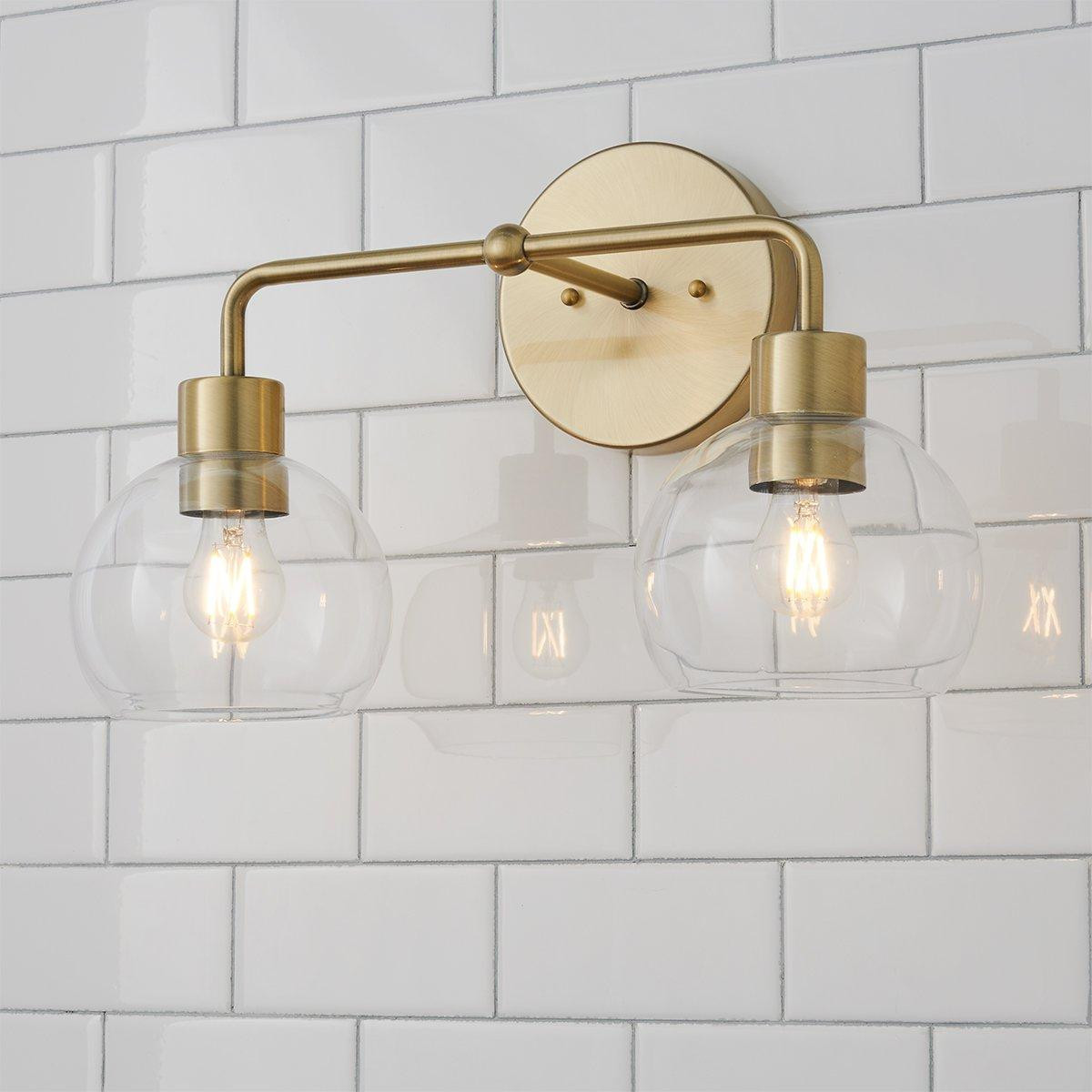 Young House Love Clear Glass Bubble Vanity Light - 2 Light | Shades of Light