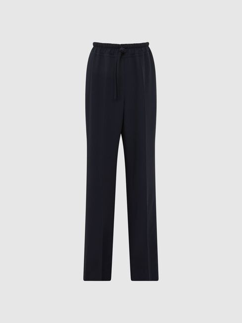 Wide Leg Pull On Trousers | Reiss UK