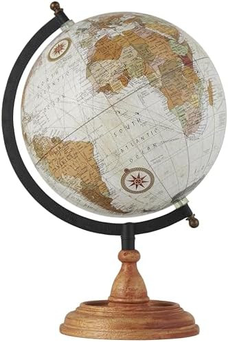 Deco 79 Mango Wood Globe with Wood Base, 9" x 8" x 13", Brown | Amazon (US)