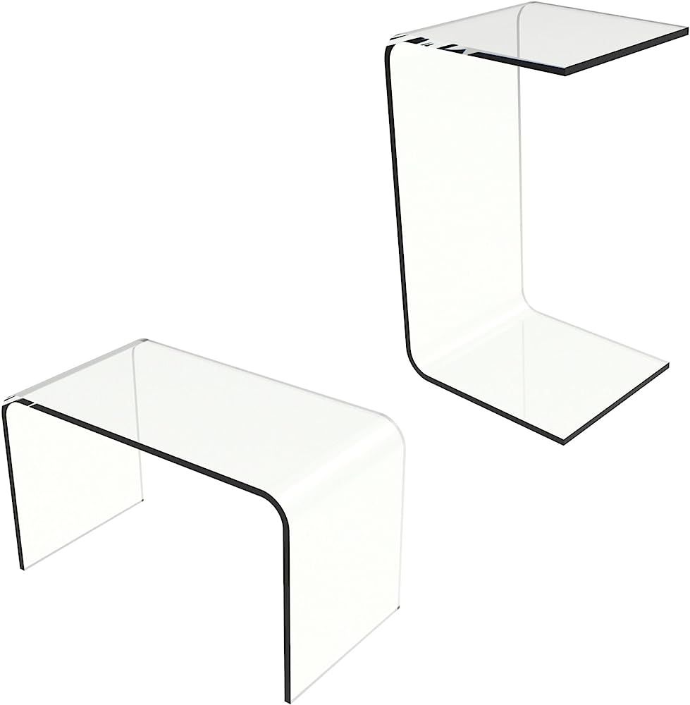 Lavish Home Clear Acrylic Side Multipurpose Use as a Lap Desk, Coffee, End Table | Amazon (US)