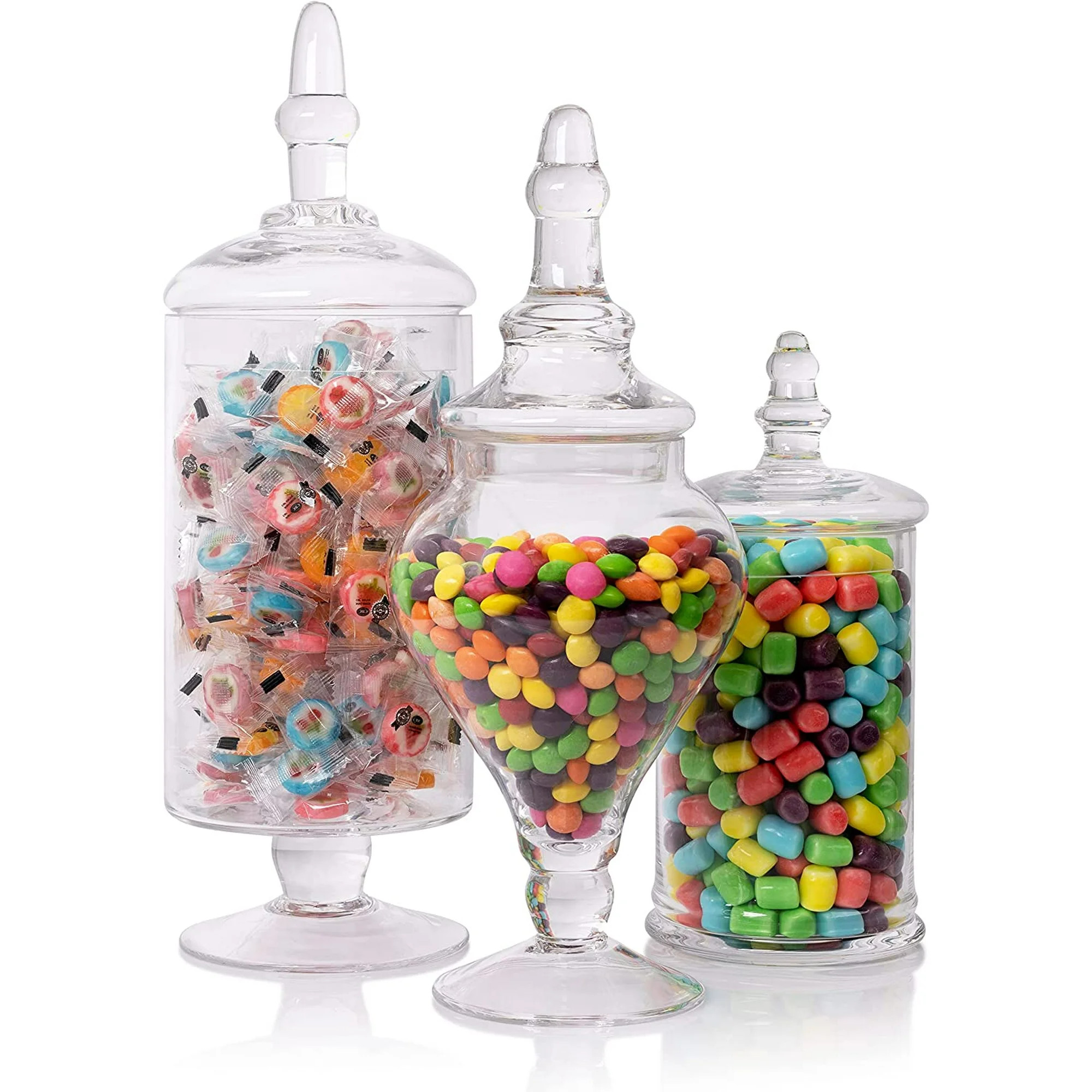 Mantello Clear Glass Apothecary Jars with Lids Candy Buffet Containers with Lids for Birthdays, W... | Walmart (US)
