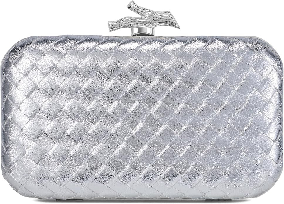 Clutch Purses for Women Evening/Wedding Chic Woven Bag Formal PU Leather Purse Designer Handbags ... | Amazon (US)