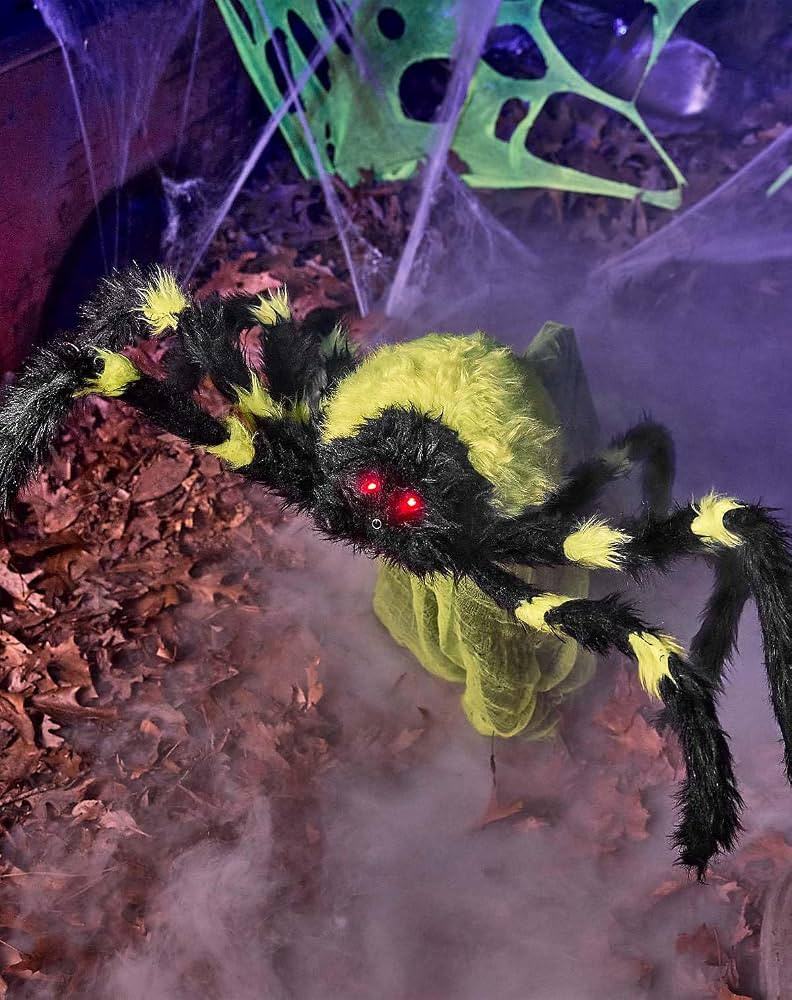 Spirit Halloween 21 Inch LED Green Jumping Spider Animatronic, Multicolor | Amazon (US)