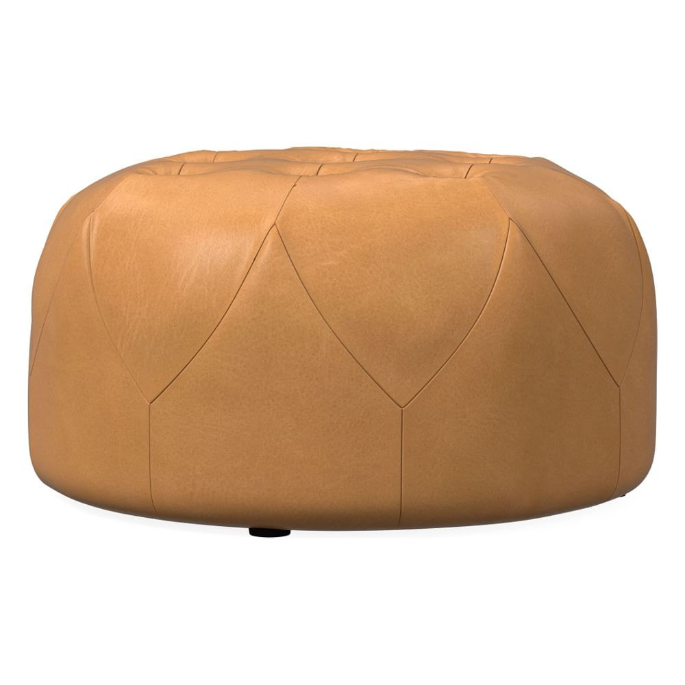 Brighton Leather Ottoman | West Elm (US)
