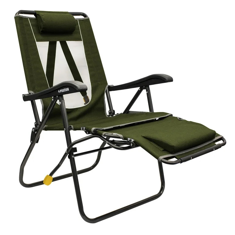 GCI Outdoor Legz Up Lounger Adjustable Folding Recliner Camping Chair, Heathered Loden - Walmart.... | Walmart (US)