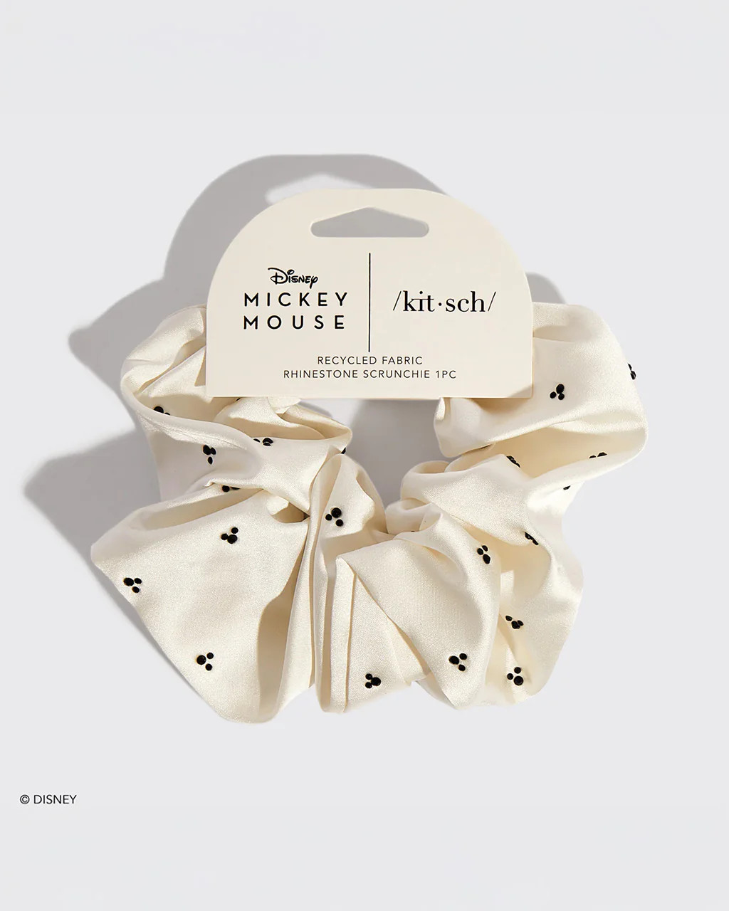 Kitsch x Mickey and Minnie Cream Rhinestone Scrunchie | ban.do