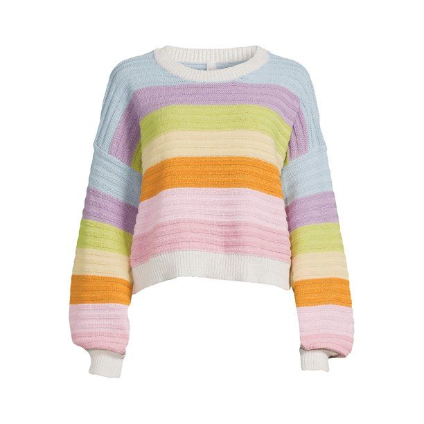 Dreamers by Debut Women's Rainbow Pullover Sweater - Walmart.com | Walmart (US)