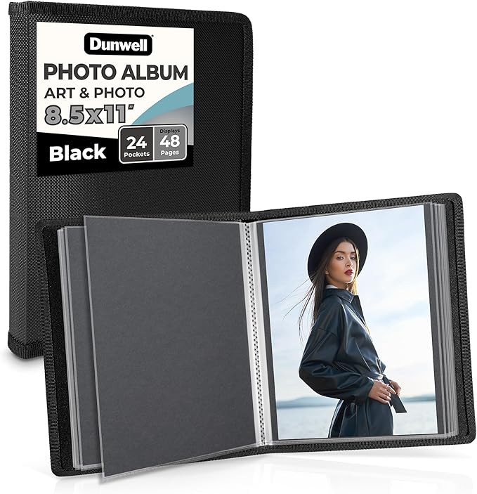 Dunwell Art Portfolio 8.5x11 Folder (Black), Mounting Paper, Portfolio Binder for Artwork, 8.5 x ... | Amazon (US)