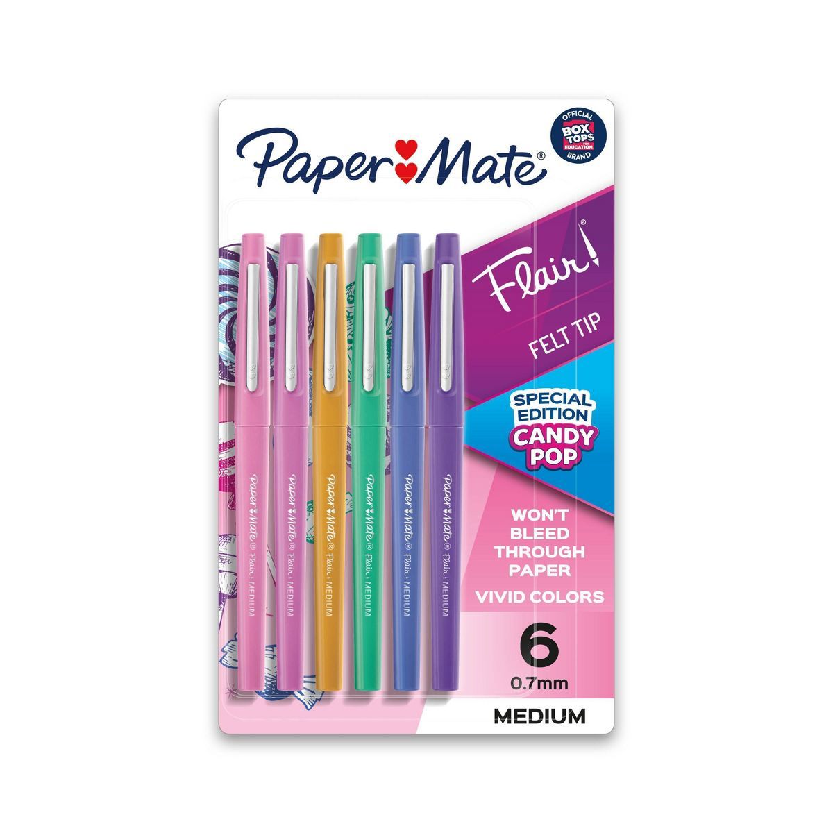 Paper Mate Flair Candy Pop 6pk Felt Pens 0.7mm Medium Tip Multicolored | Target