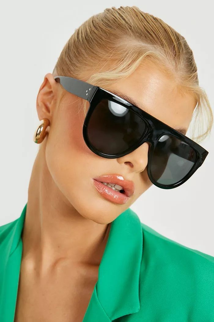 Oversized Flat Top Sunglasses | boohoo (US & Canada)