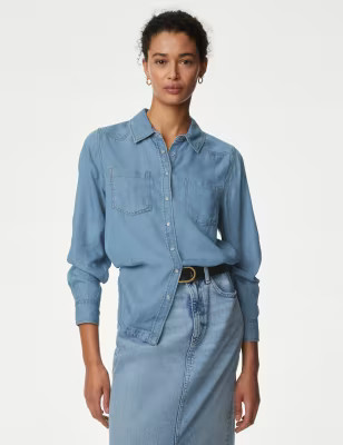 Pure Tencel™ Tea Dyed Collared Shirt | Marks & Spencer (UK)
