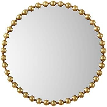 Madison Park Signature Wall Décor Marlowe Metal Spherical Frame Round Mirror for Living Room - Home  | Amazon (US)