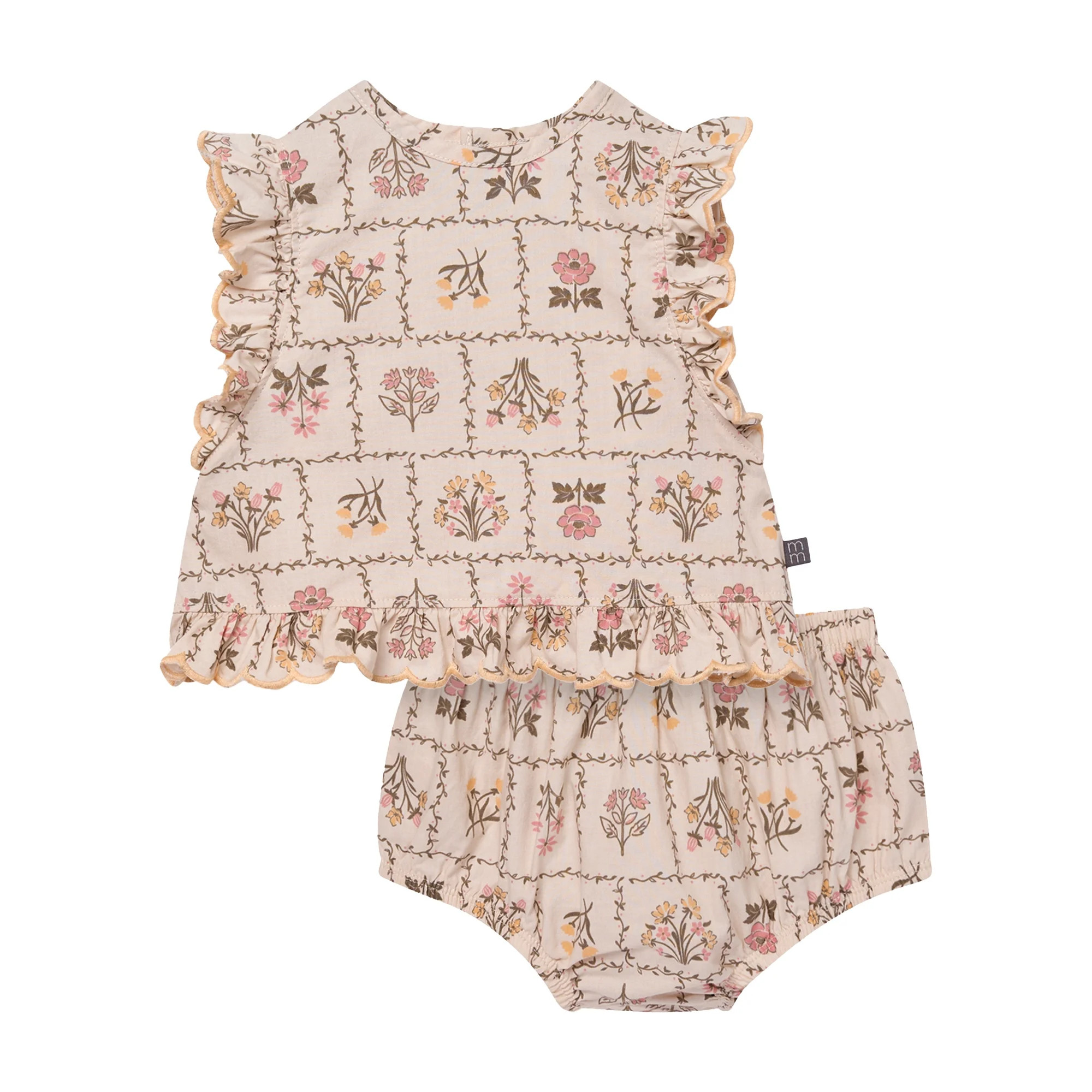 Modern Moments by Gerber Baby Girl Bloomer Outfit Set, 2-Piece, Sizes 0/3 Months - 24 Months | Walmart (US)