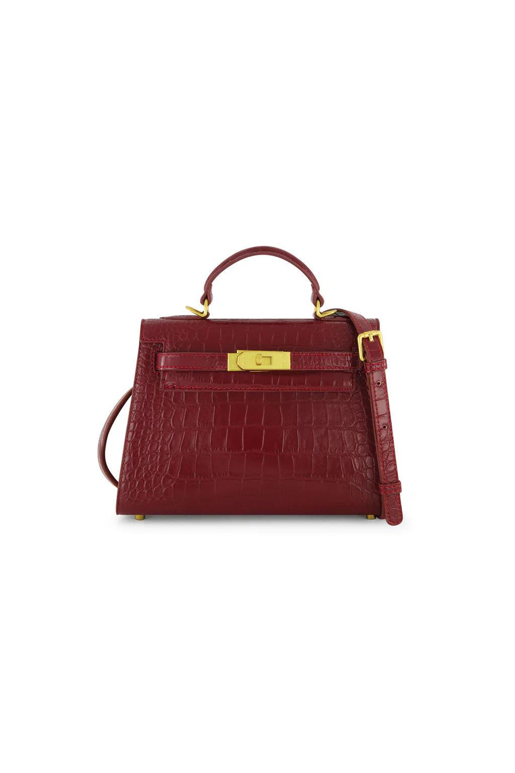 Kayla Croco Handbag - Merlot | The Noli Shop