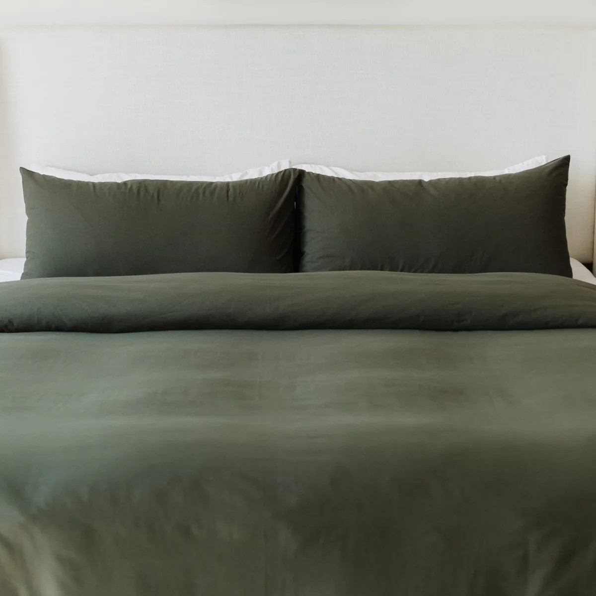 King Duvet Cover Set in Olive | Woven Nook