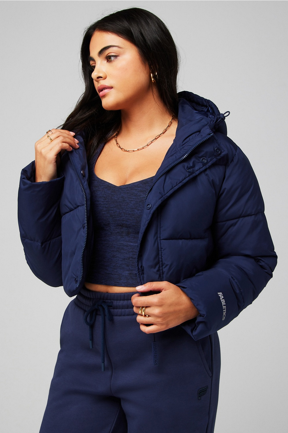 Essential Cropped Hooded Puffer | Fabletics - North America