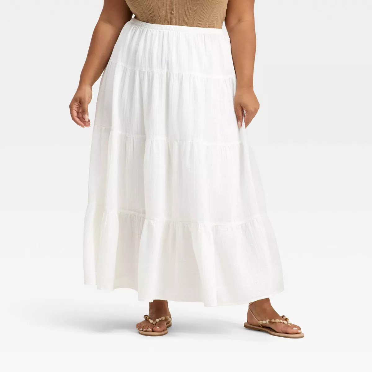 Women's Crinkle Gauze Pull-On Maxi Skirt - Universal Thread™ White | Target