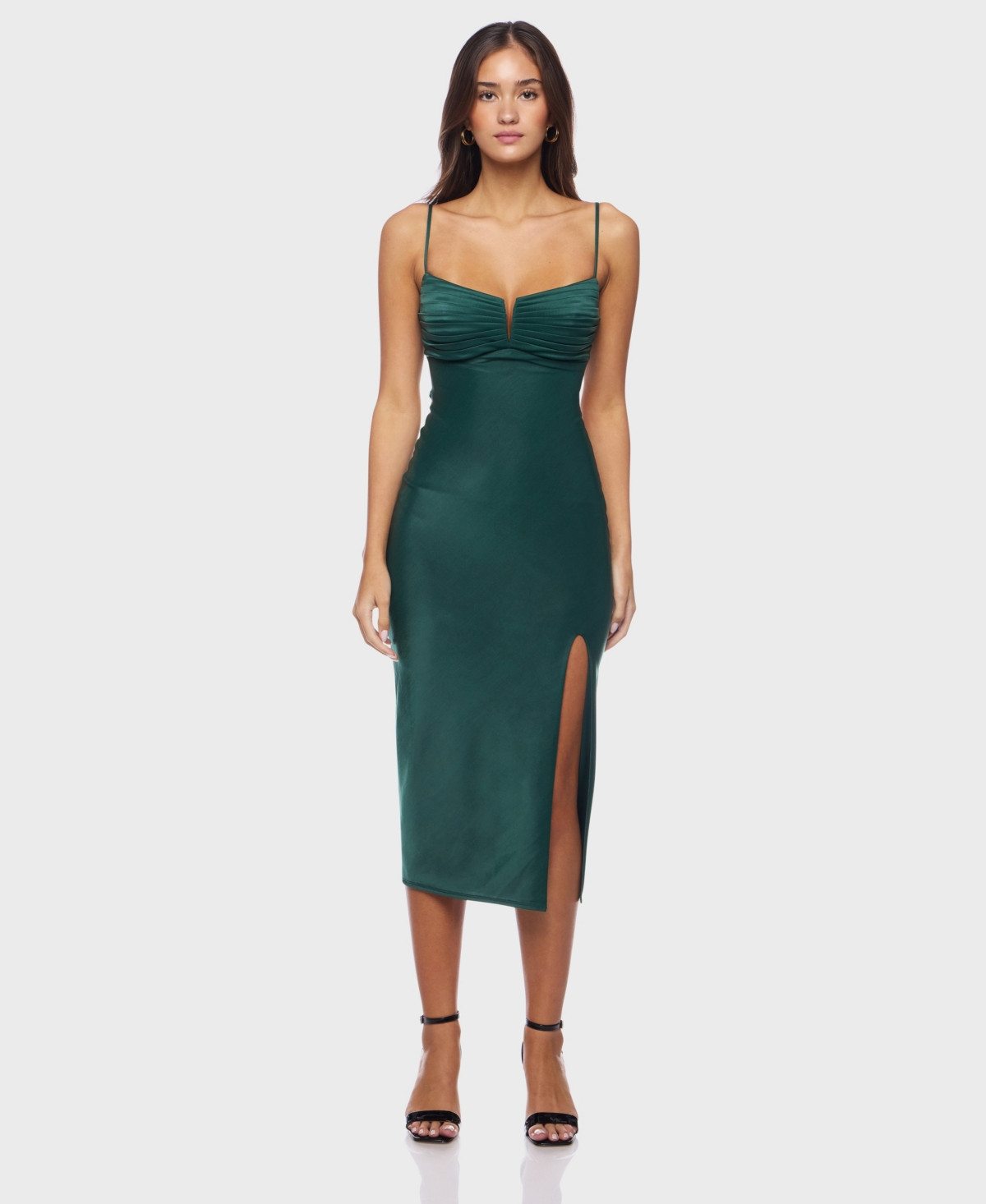 Alex & Sophia Juniors' V-Neck Strappy Dress - Hunter | Macy's