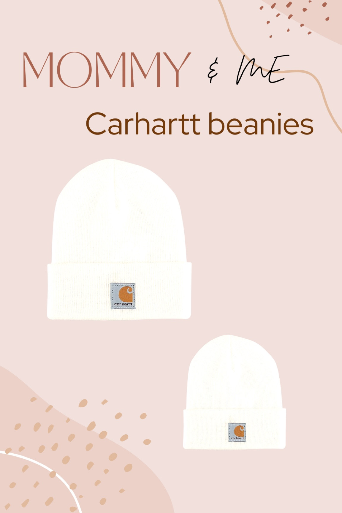 Mommy and me matching Carhartt beanies, winter hats, white/cream toboggan  

#LTKSeasonal #LTKfamily #LTKkids