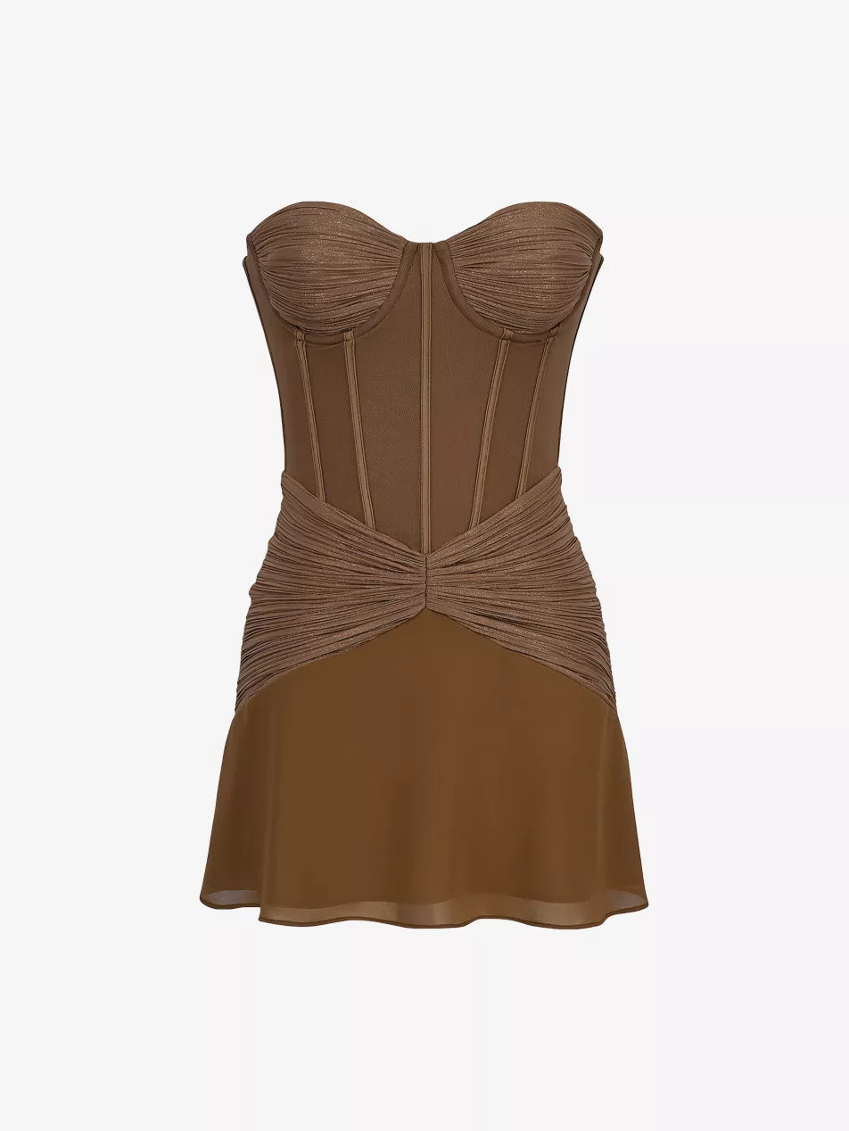 Charlotte Strapless Mesh Mini Dress | Selfridges