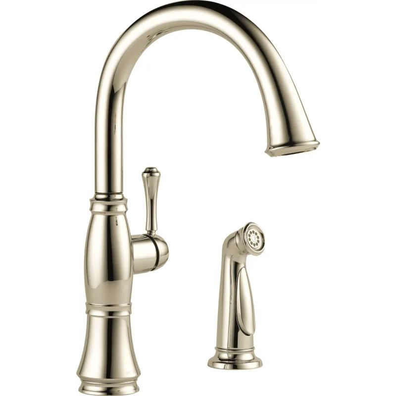 Delta 4297-DST Cassidy Kitchen Faucet with Side Spray - Includes Lifetime Warranty Polished Nickel F | Build.com, Inc.