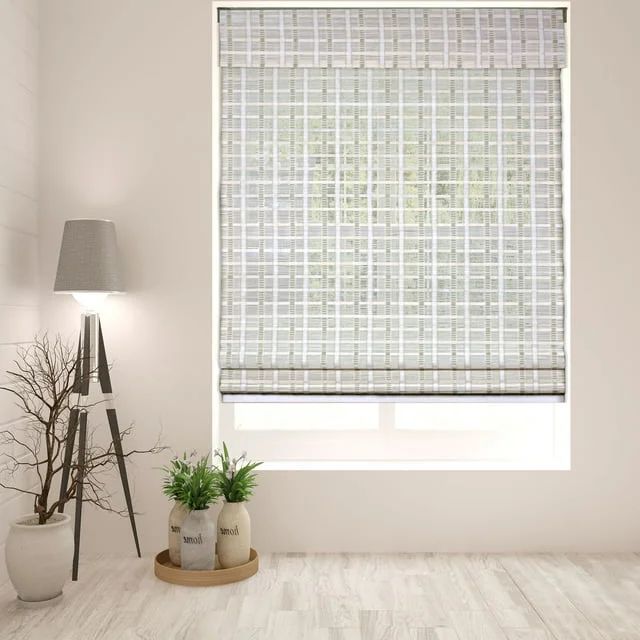 Arlo Blinds Cordless Whitewash Bamboo Roman Shade, Light Filtering, Size: 30.5"W x 60"H - Walmart... | Walmart (US)