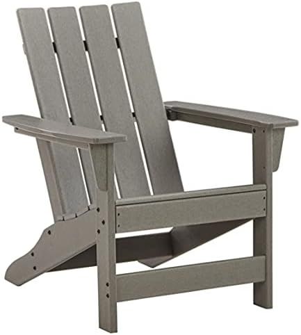 Signature Design by Ashley Visola Outdoor Patio HDPE Weather Resistant Adirondack Chair, Gray | Amazon (US)