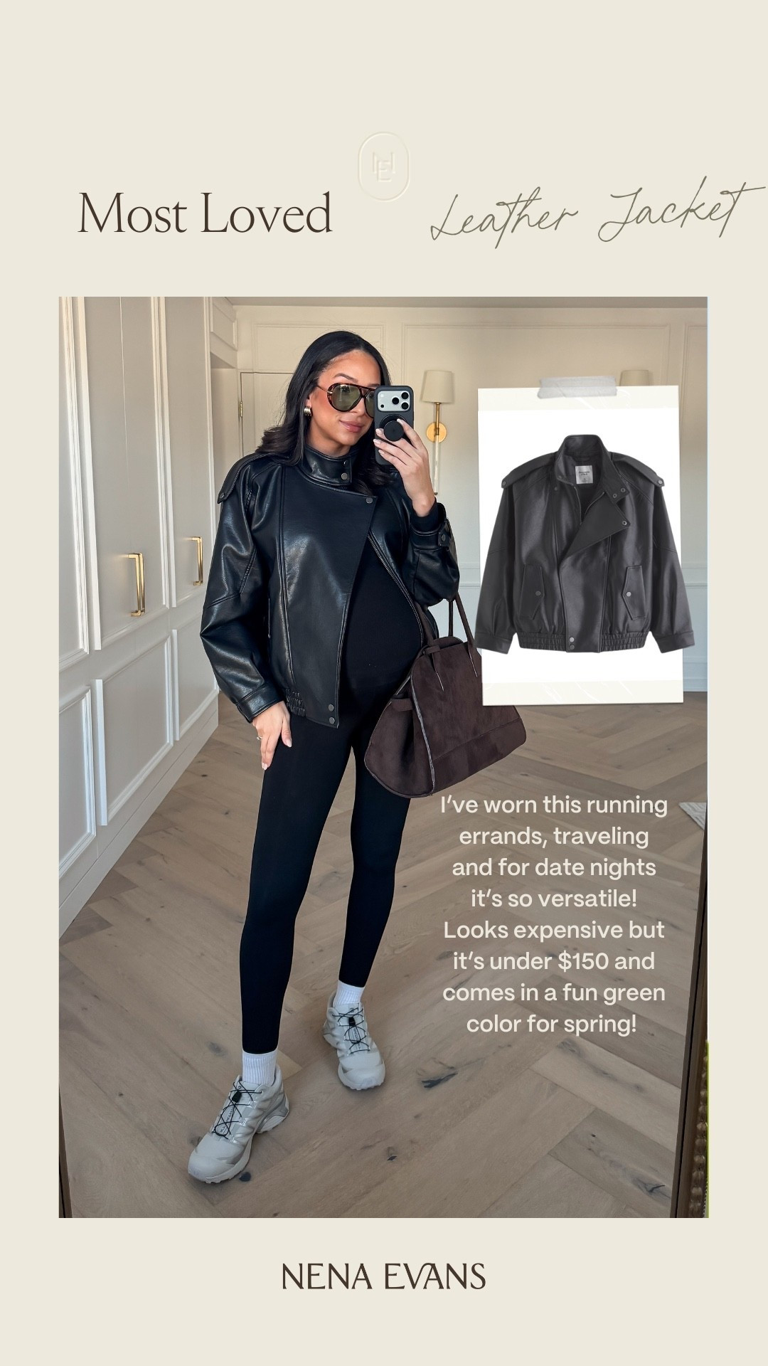 Your most loved last week! This leather jacket is back in stock, looks expensive but it’s under $150! Size S leather jacket (fits oversized), S tee, S maternity leggings, sneakers fit TTS! Casual winter outfit Casual outfit Errands outfit Winter outfit Winter fashion 

#LTKSeasonal #LTKootd #LTKBump