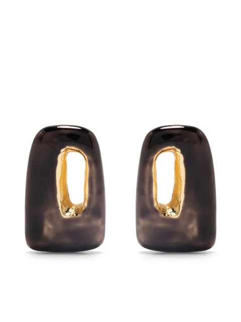 Marni Abstract Shape Enamel Earrings - Farfetch | Farfetch Global