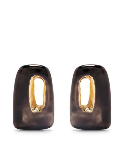 Marni Abstract Shape Enamel Earrings - Farfetch | Farfetch Global