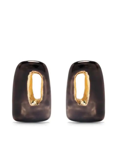 Marni Abstract Shape Enamel Earrings - Farfetch | Farfetch Global