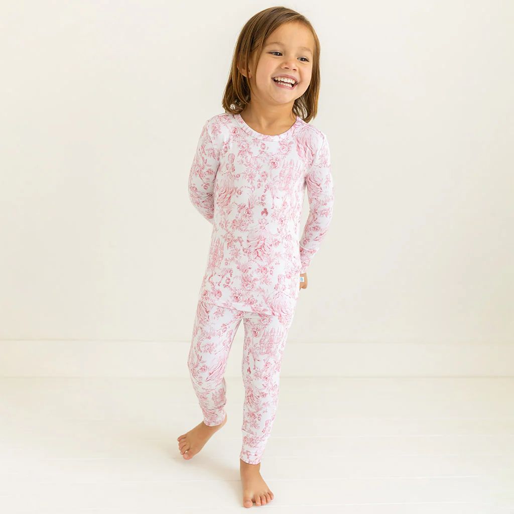 Floral White Long Sleeve Toddler Pajamas | Antoinette | Posh Peanut