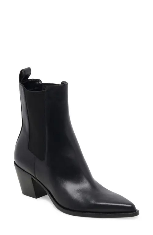 Dolce Vita Shadie Pointed Toe Chelsea Boot in Black Leather H2O at Nordstrom, Size 10 | Nordstrom