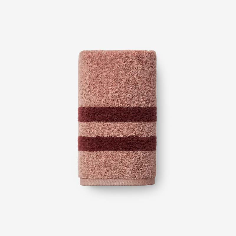 Mirage Aegean Cotton Reversible Stripe Hand Towel - Caramel | The Company Store