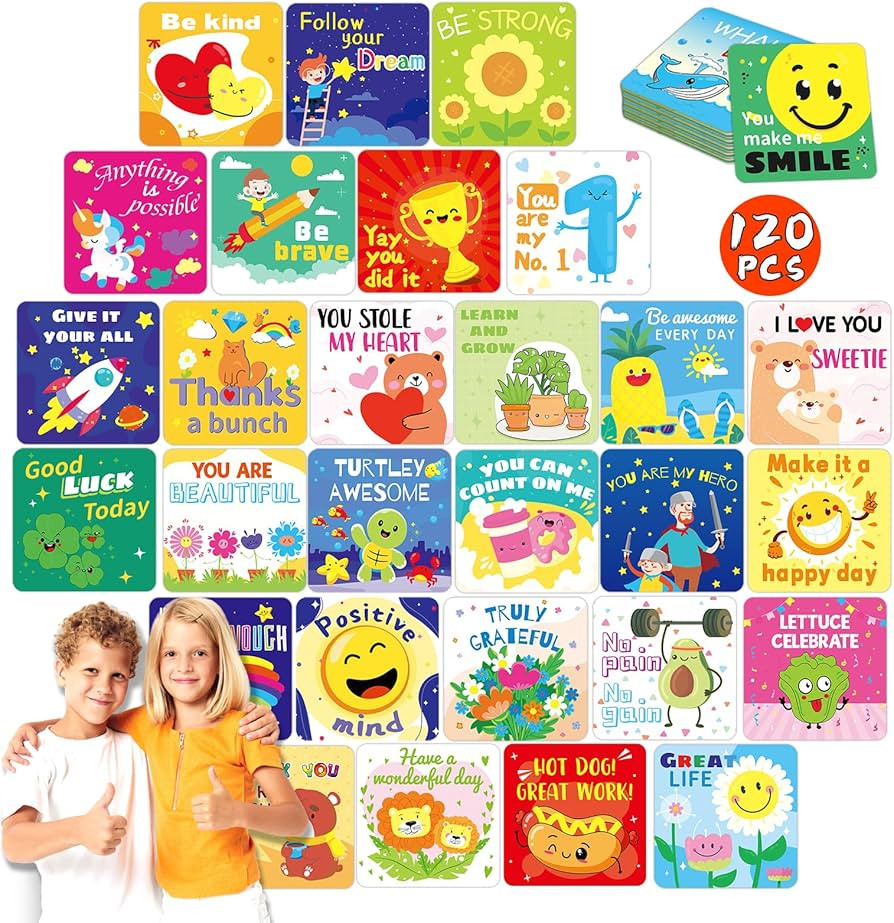 Lunch Box Notes for Kids, 120 Motivational Inspirational Lunch Notes Cards for Kids Girls Boys wi... | Amazon (US)