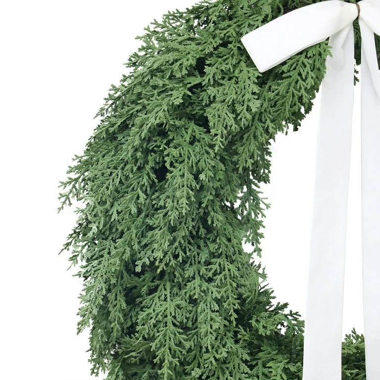 Evergreen Natural Feel Cedar Artificial Christmas Wreath, Green, 22", by My Texas House | Walmart (US)