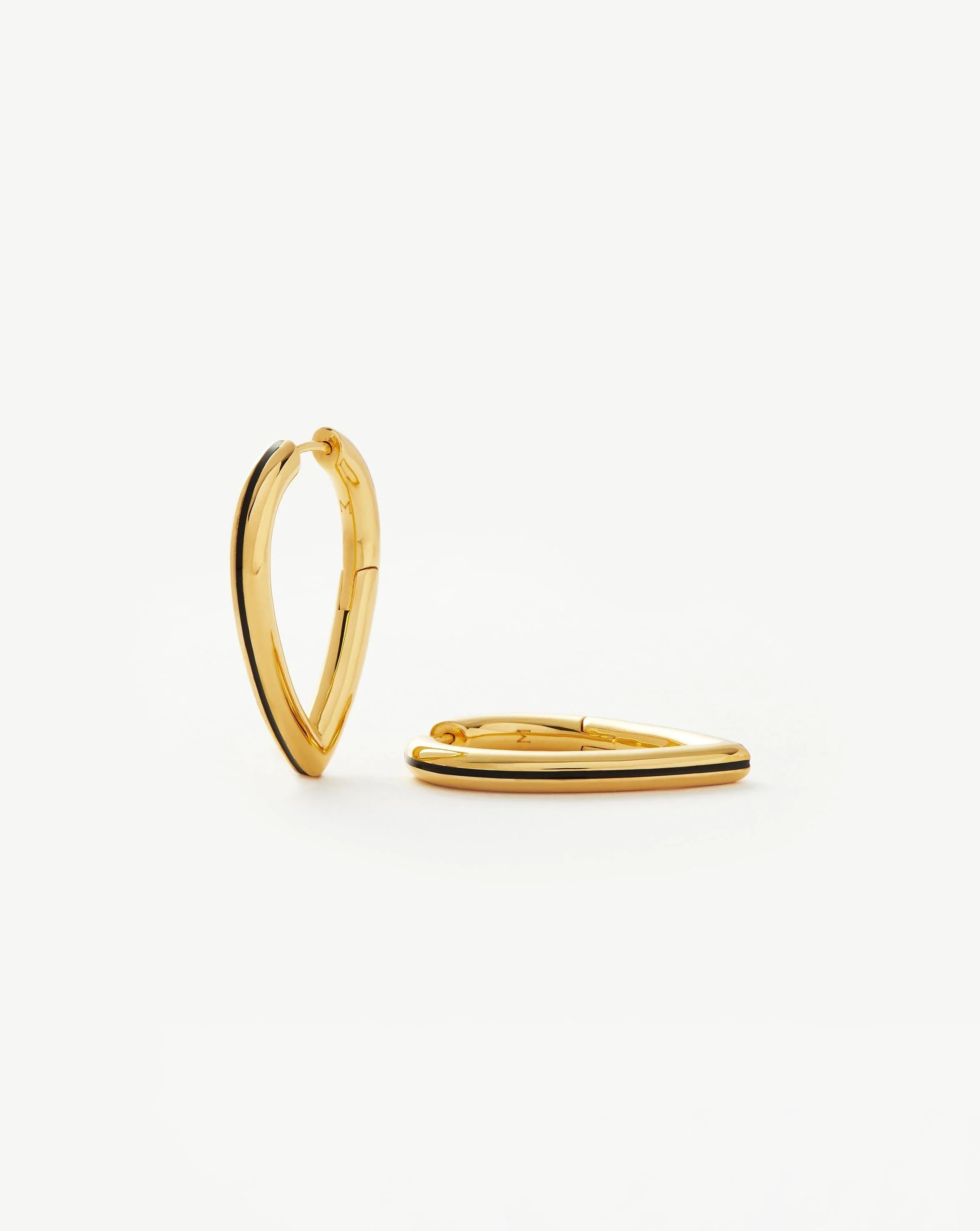 Enamel Byline Pear Hoop Earrings | 18ct Gold Plated Earrings | Missoma