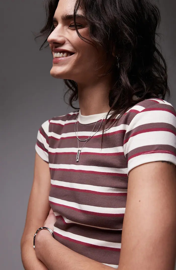 Topshop Everyday Stripe Fitted Cotton T-Shirt | Nordstrom | Nordstrom