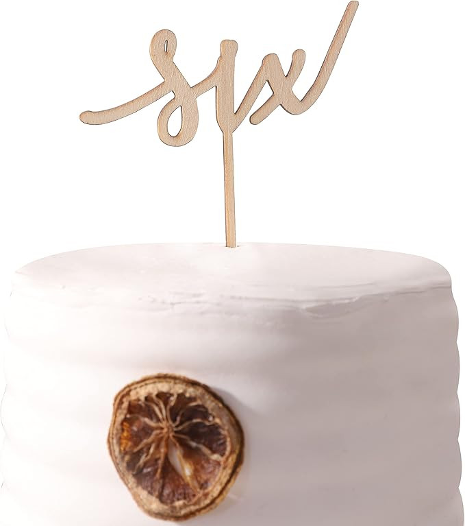 Wood Cake Toppers Six Year Sign - Birthday Cake Topper Decorations, Rustic Wood, Smash Cake Toppe... | Amazon (US)