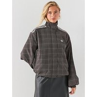 Adidas Originals Womens Check Track Top - Brown | Very (UK)