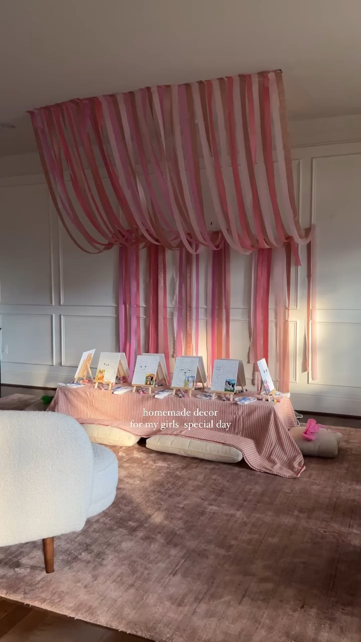 reminder, a special day doesn’t need extravagance, just heart ✨

my girls wanted a painting party for their joint birthday + we did just that! (i wish i made it a paint + pajama party though!) we’re celebrating aaryas 9th + alaïa’s 7th birthdays ♥️♥️

alhamduillah for them, may Allah swt protect all of our children + keep them on a straight path.

december is full of celebrations in our household + over the years ive done my best to keep in mind not to be extravagant or spend too much unnecessarily. i can’t stand being wasteful in any way…

i gathered everything i owned to use, the pillows from my chairs, the table from my sunroom, tablecloth + paint set up i purchased, for 12 kids $75 🙌🏽

initially i had planned to do this at a paint shop, they quoted me $400 for 1 hr for 10 kids. just to paint. nothing else 🧐 i love a challenge!

we ordered their favorite pizza, drinks, donuts, cupcakes, + more, with the streamer backdrop ($6 + mamas patience) accomplished both their dreams for less than $200 ☺️

i love creating memories like these for them. this is the time where they’ll let me plan + execute their special moments for them. 

i loved how everything turned out, what do you think? be honest would you have rather done it at the paint shop? keep in mind it was like 25 degrees outside 🥶 

tablecloth: @homegoods 
streamers: partycity
white cake: @wholefoods
floral cupcakes: @deeeliciouscakes 
serving ware (silver/gold) @articles.us
donuts: @duckdonuts 

#diybirthday #birthdaydecor #memories #girlsbirthday #eoyinspo24

#LTKParties #LTKHome #LTKSeasonal